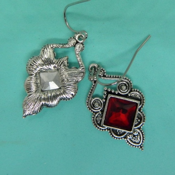 Created Red Fire Labradorite Earrings - Picture 4 of 5